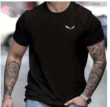 Fashion T-shirt Short Sleeve Collar Man, Loose, 100% Cotton, Needle Print, Curved Cut, Casual, Summer