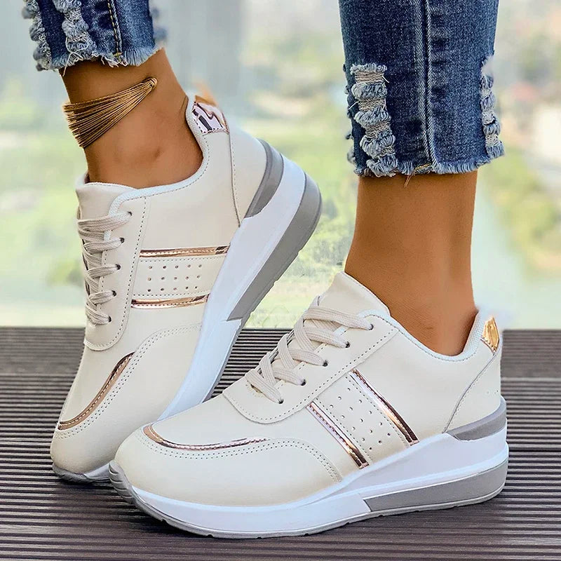 Women's White Wedge Sneakers Non Slip Comfortable Sports Shoes for Women Casual Outdoor Vulcanized Shoes Woman Walking Trainers