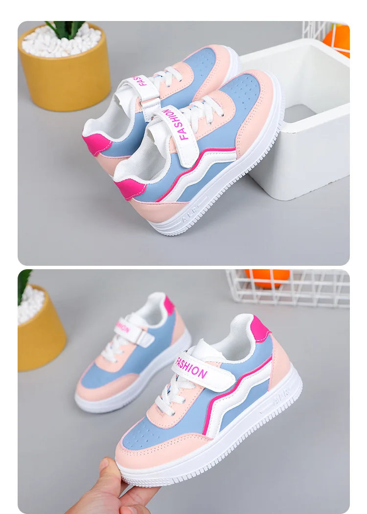 Girl's Fashion Non-slip Sneakers Purple New Casual Shoes Students Running Shoes Kids Children Girls Breathable Outdoor Shoes