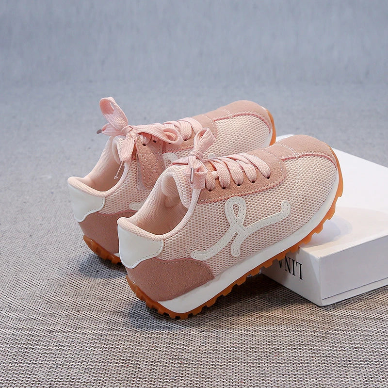 Children's Sneakers 3-18 Years Old Four Seasons Yellow Breathable Boys Girls Casual Shoes Gray Soft Non-slip Kids Running Shoes