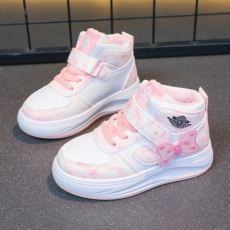 2025 Children's SneakersGirls Casual Shoes Student Shoes Anti-slip Teen Sport Pink Blue Shoes Size 26-37