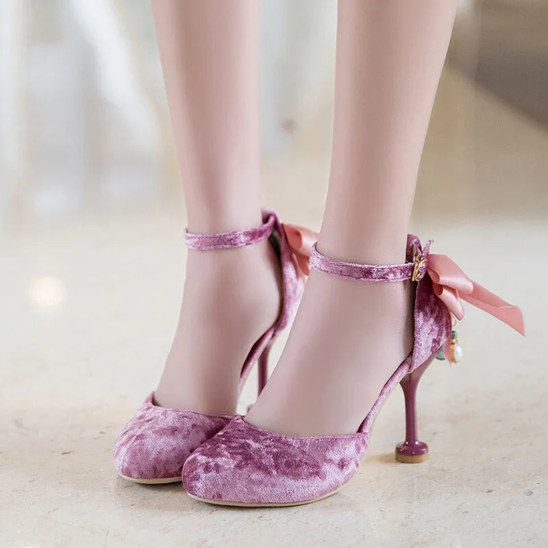 New Girls Leather Shoes Wedding Party Shoes Children Stiletto Heels Shoes High Heels Princess Sweet Sandals For Girls Size 28-39