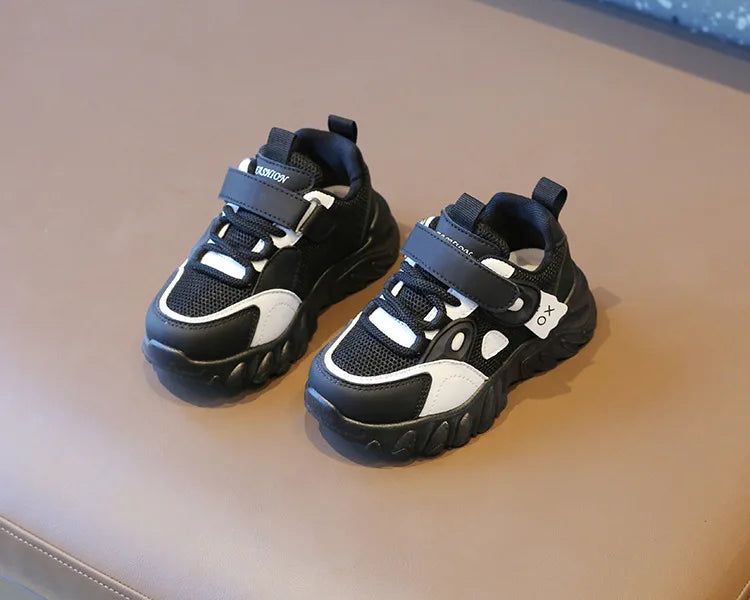 2025 New Spring Autumn Boys White Shoes Girls Breathable Mesh Casual Soft Sole Sneakers Kids Running Shoes Children Sports Shoes