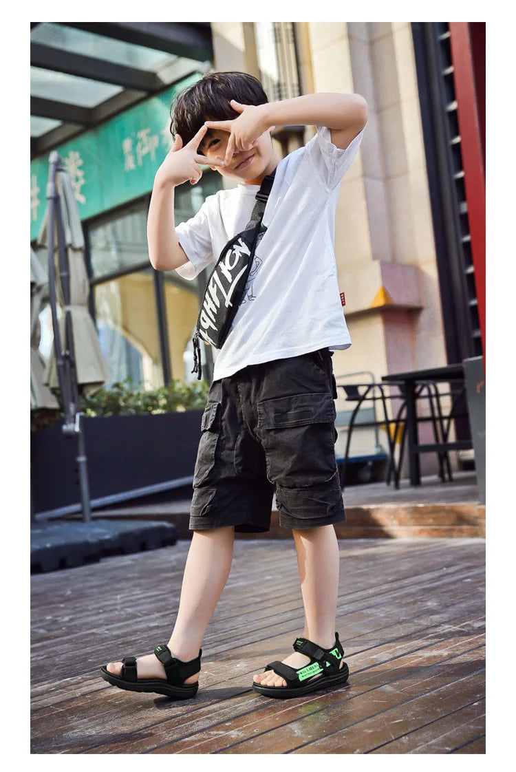 2024 Summer Kids Sandals Breathable Boys Sandals Soft Comfortable Children's Shoes Outdoor Beach Girls Lightweight Slippers