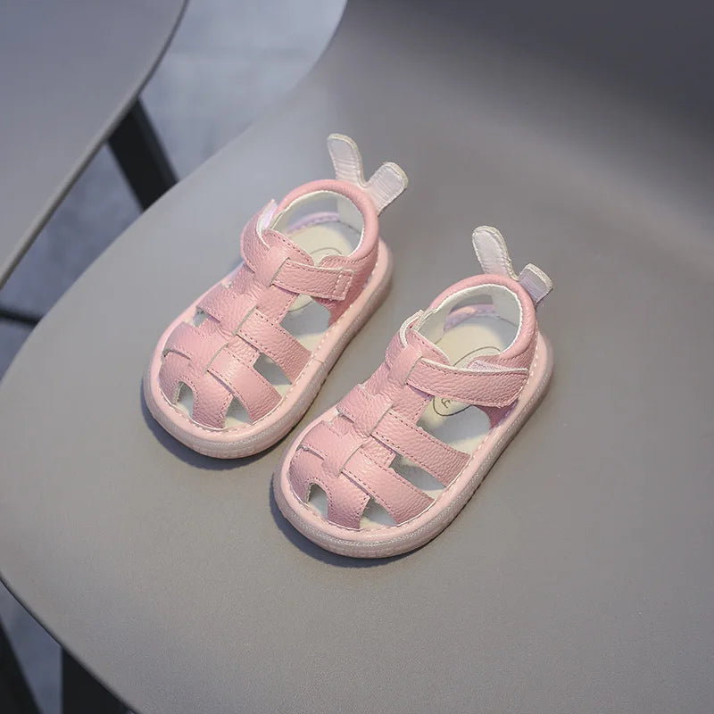 Baby Girls Genuine Leather Sandals Boys Summer Shoes Infant Toddler Shoes Non-slip Soft-soled Kids Children Casual Beach Sandals