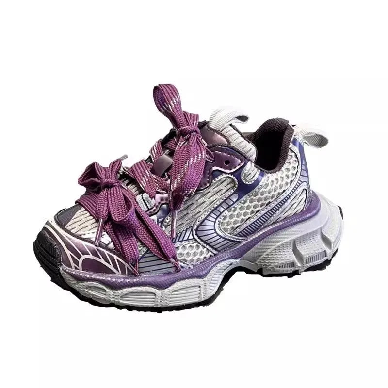 Children's Sneakers Chunky 2025 New Girls Basketball Shoes Fashion Versatile Kids Causal Boys Sports Shoes for School Breathable