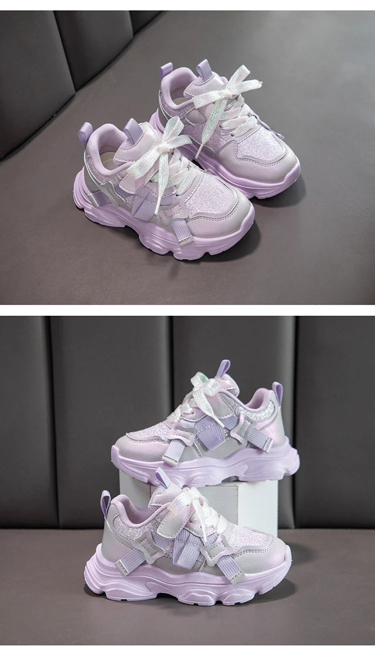 Fashion Versatile Sneakers for Girls 2026 New Autumn Toddler Running Shoes Soft Sole All-day Comfort Kids School Sports Sneakers