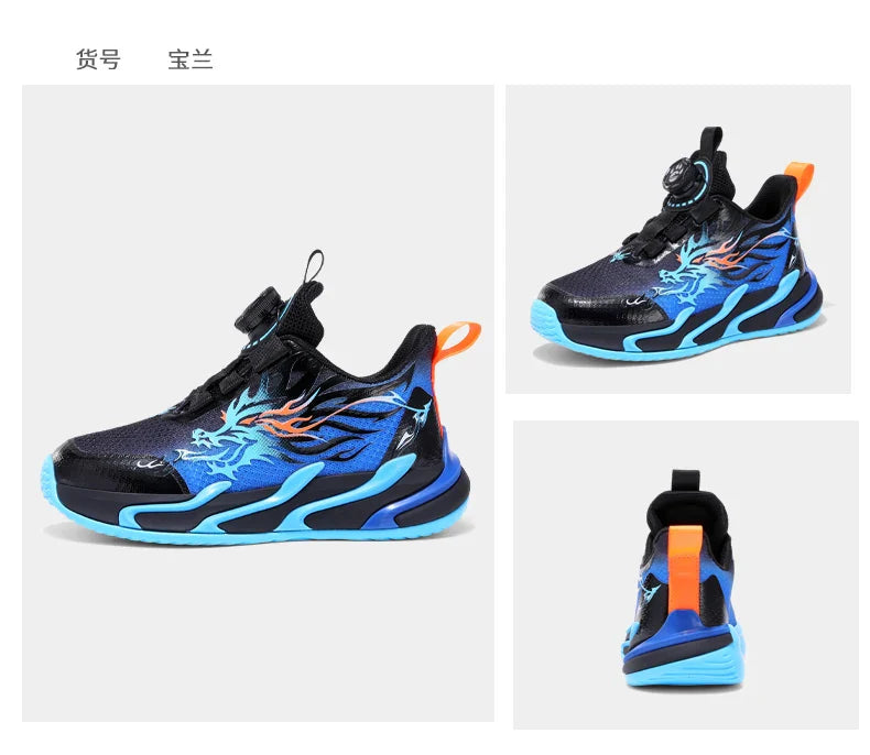 2025 New Children's Casual Sneakers Fashion Rotary Buckle Sports Shoes Kids Running Sneakers Spring Comfortable Boy Trainers