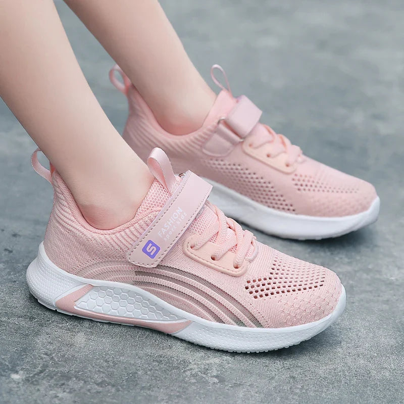 Girls Running Shoes Child White Mesh Sneakers Student Kids Summer Female Fashion Children Autumn Colorful Sport Shoes Light