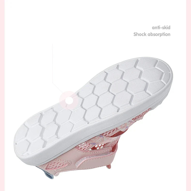 Fashion Children Soft Casual Shoes Girls Light Chunky Air Mesh Sneakers Kid Summer 4 5 6 7 8 Princess Net Sport Footwear Korean