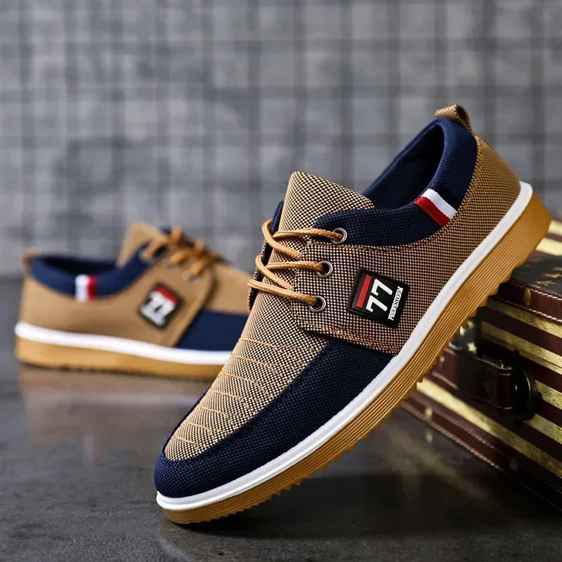 Sneakers Shoes for Men Canvas Shoes Breathable Beef Tendon Bottom Casual Vulcanized Shoes Work Footwear Tenis Masculino2024 (Available)