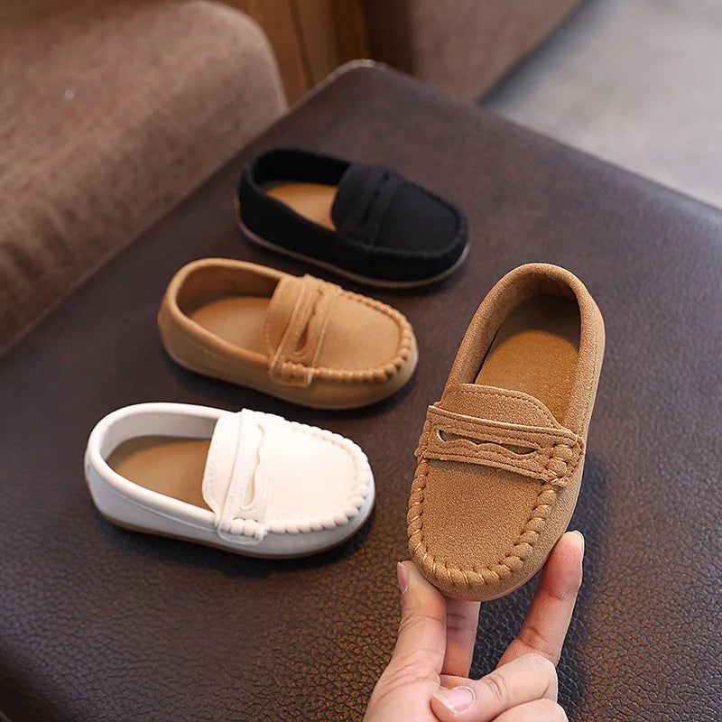 Children Moccasin Shoes Boys Flats Loafers Non-slip Tassels Cute Kids Casual Leather Shoes Soft Slip-on Pleated Solid Color 2025