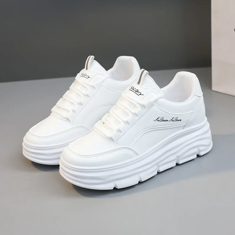 Women's Sneakers Spring Trend Lace-up Platform Casual Shoes Student Small White Shoe Old Dad Style Soft Sole Flat Shoe Versatile