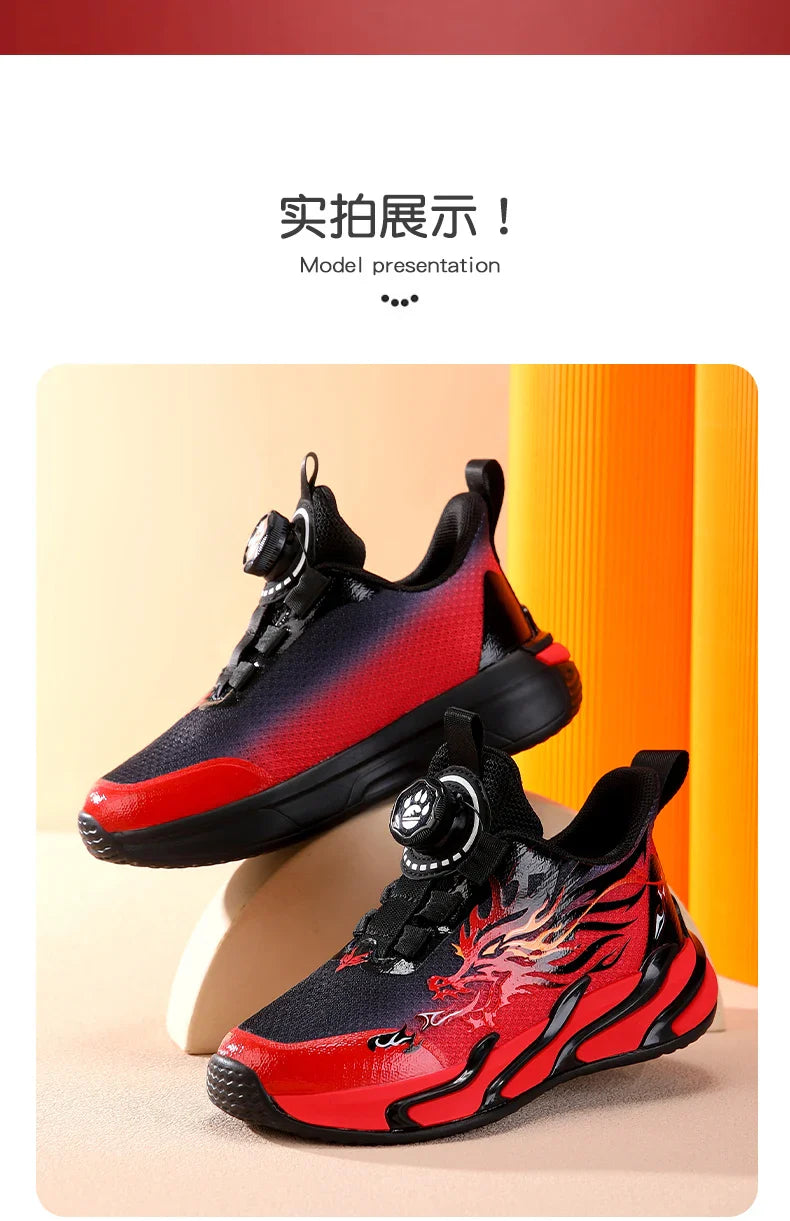 2025 New Children's Casual Sneakers Fashion Rotary Buckle Sports Shoes Kids Running Sneakers Spring Comfortable Boy Trainers