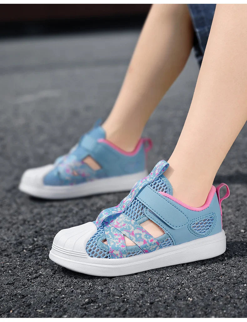 Fashion Children Soft Casual Shoes Girls Light Chunky Air Mesh Sneakers Kid Summer 4 5 6 7 8 Princess Net Sport Footwear Korean