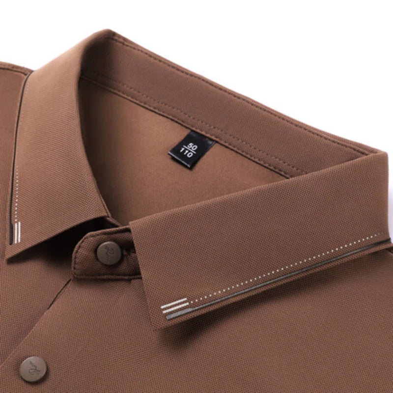 Gray Men's Cool Golf, Business Casual Polo Shirt，2024 Summer New Seamless T-shirt, Fashion Popular Lapel Short Sleeve