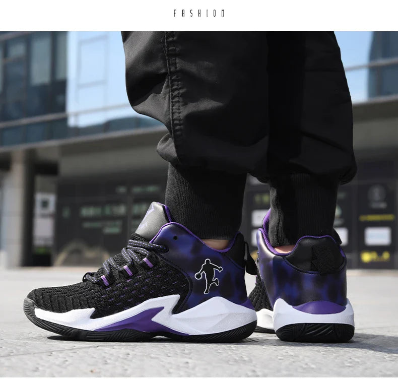 Boys Brand Mesh Basketball Shoes 8 Kids Sneakers Thick Sole Non-slip Children Sports Shoes Child Boy Basket Trainer Shoes Girls