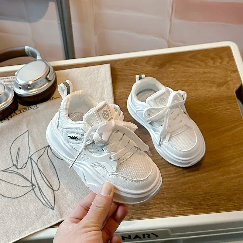 Students Sneakers Soft Sole Girls Running Shoes Mesh Breathable 2025 New Fashion Toddle Children Sports Shoes Non-slip Trendy