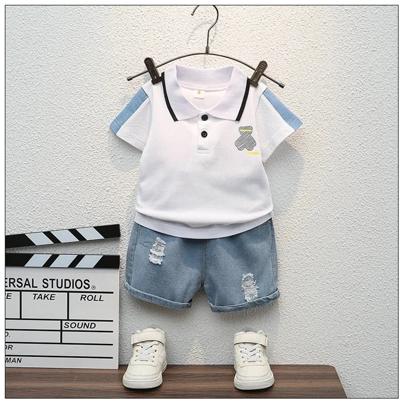 New Summer Baby Clothes For Boys Casual Cartoon T-Shirt Shorts 2Pcs/Set Toddler Costume Kids Children Outfits Infant Tracksuits