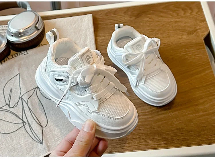 Students Sneakers Soft Sole Girls Running Shoes Mesh Breathable 2025 New Fashion Toddle Children Sports Shoes Non-slip Trendy