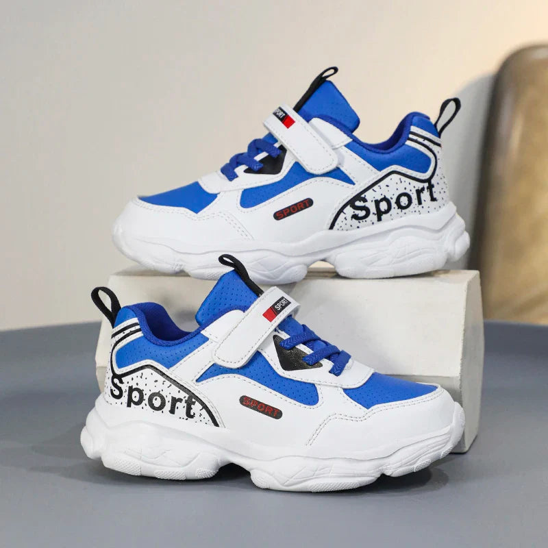 Boys Shoes Sneakers Leather Children Comfortable Flat Shoes Black White Shoes for Kids Girls School Walking Footwear Non Slip