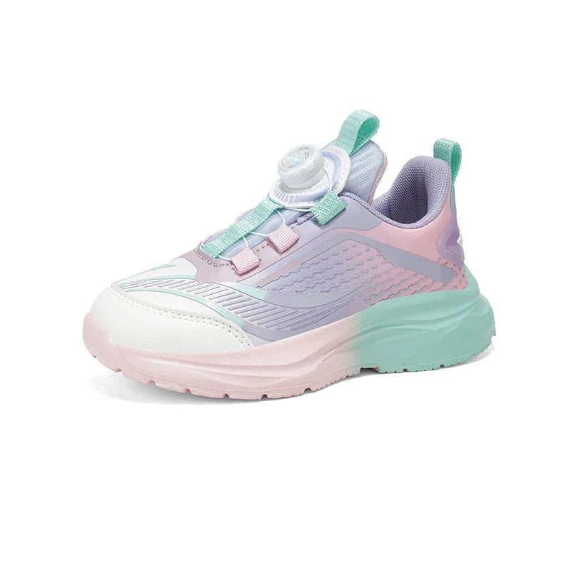 Kids Sport Sneakers Boys Girls Tennis Shoes Platform  Anti Slip Trainers with Rotary Buckle Design for Children Outdoor Wear