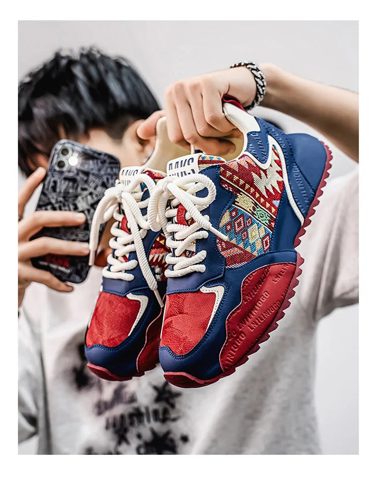 New Men's Sneakers Fashion Skateboard Shoes Outdoor Casual Running Shoes for Men Lace-up Platform Tenis Shoes Zapatillas Hombre