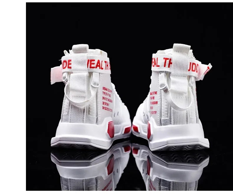 Mens Casual Sneakers High-tops Sneakers Trendy Boys Basketball Sports Tennis Shoes Outdoor Off-road Shoes Couple Sneakers