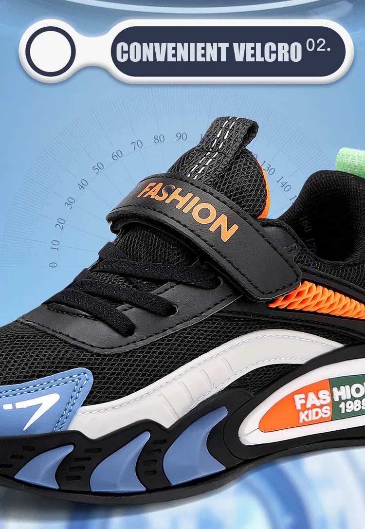 Children's Sneakers for Boys Breathable Mesh Running Sports Shoes Lightweight Students Kids Casual Walking Shoes Non-Slip