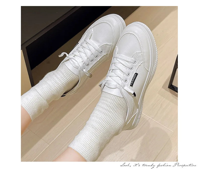 Women's Fashion White Sneakers 2025 New Spring and Autumn Flat Casual Shoes ins Breathable Thin Summer Sneakers