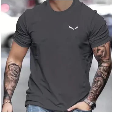 Fashion T-shirt Short Sleeve Collar Man, Loose, 100% Cotton, Needle Print, Curved Cut, Casual, Summer