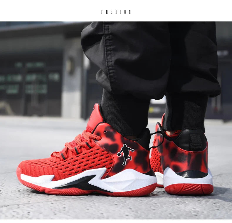 Boys Brand Mesh Basketball Shoes 8 Kids Sneakers Thick Sole Non-slip Children Sports Shoes Child Boy Basket Trainer Shoes Girls