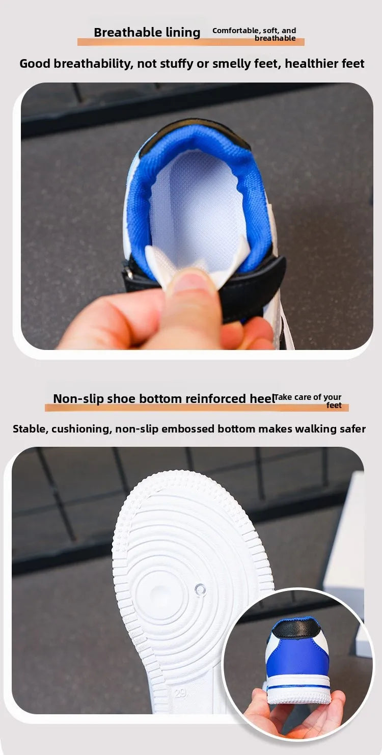 Boys' Single Shoes 2025 Spring Autumn New Breathable Color Block Board Shoes for Kids Sports Casual Sneakers