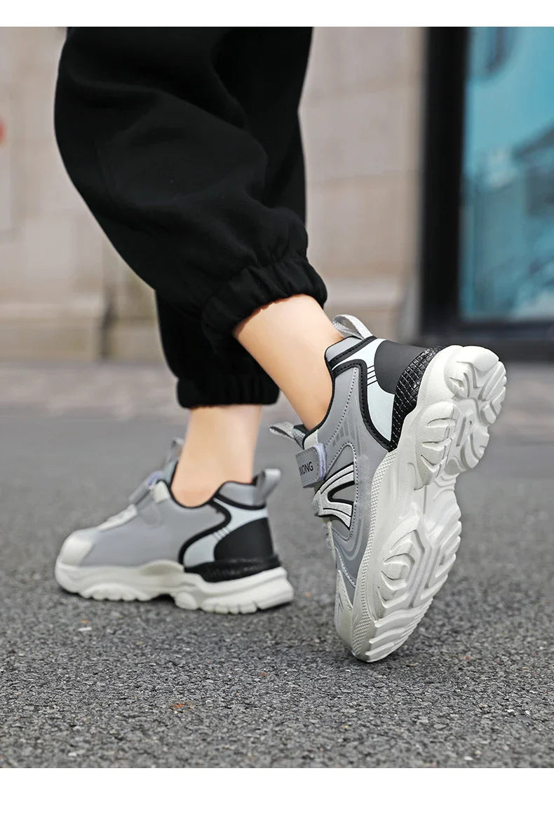 Kids Sneakers Casual Sports Shoes for Children 2025 New Design PU Leather Sneakers Boys Fashion Printed Running Shoes Trainers