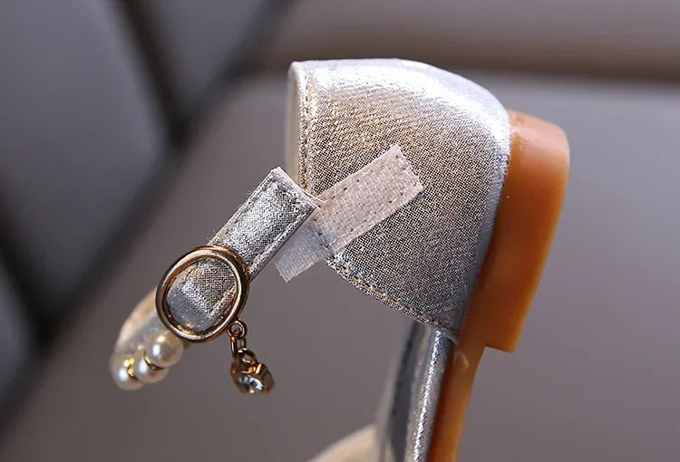 Kids Shoes Summer for Girl Sandals Fashion Sequins Rhinestone Bow Girls Princess Shoe Soft Bottom