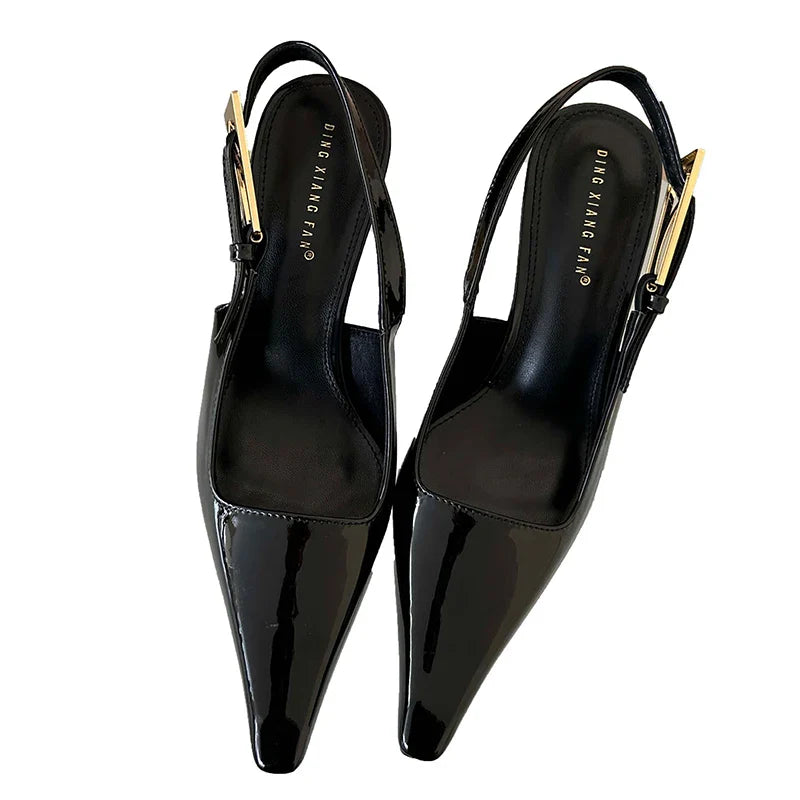 2025 Women Shoes Pumps Sandals Spring Fashion Pointed Toe Slingbacks Female Footwear Summer Ladies Shallow Shoes High Heels
