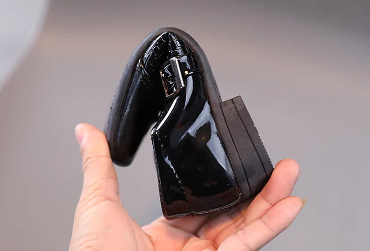 Boys Leather Shoes Kids Formal Shoes For Party Performance Pointed Toes Children Black School Shoes Spring Fashion Soft