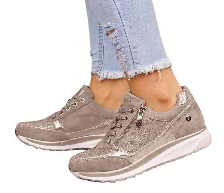 New Women's Wear-resistant Wedge Sneakers Lightweight Female Shoes Womens Vulcanized Shoes Breathable Shoes