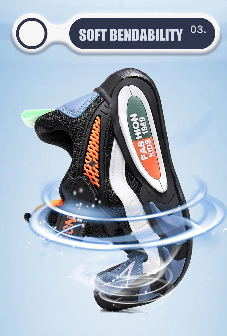 Children's Sneakers for Boys Breathable Mesh Running Sports Shoes Lightweight Students Kids Casual Walking Shoes Non-Slip