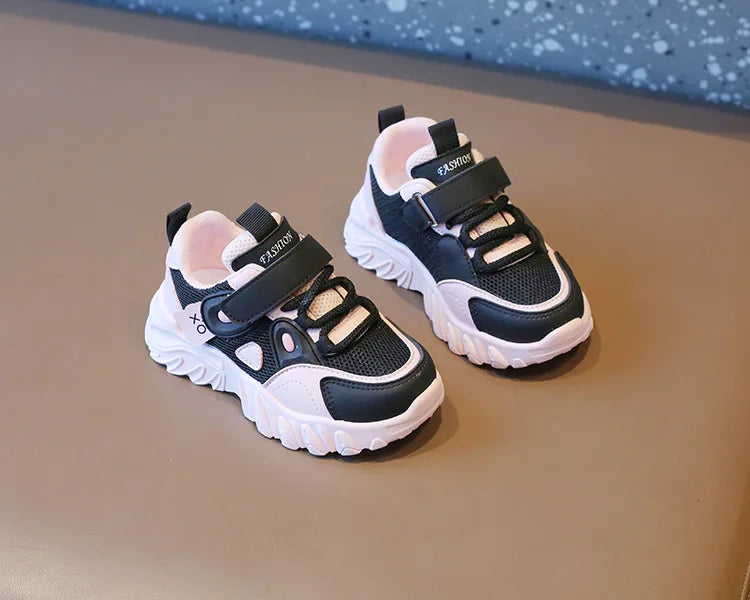 2025 New Spring Autumn Boys White Shoes Girls Breathable Mesh Casual Soft Sole Sneakers Kids Running Shoes Children Sports Shoes