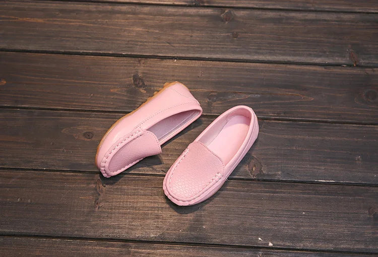 Kids Casual Shoes Flat Candy Colors Unisex Boys Girls Soft Loafers Slip-on PU Leather Shoes For Children Size 21-38 Moccasin Hot
