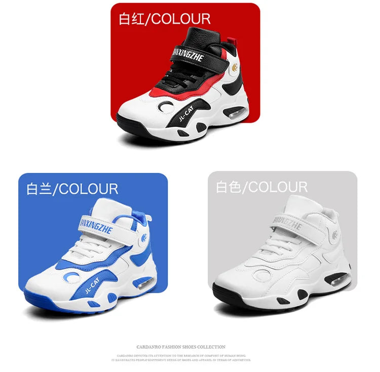 2024 Kids Basketball Shoes Boys Student Sports Shoes School Daily Outdoor Running Sneakers High Top Children Basketball Sneakers