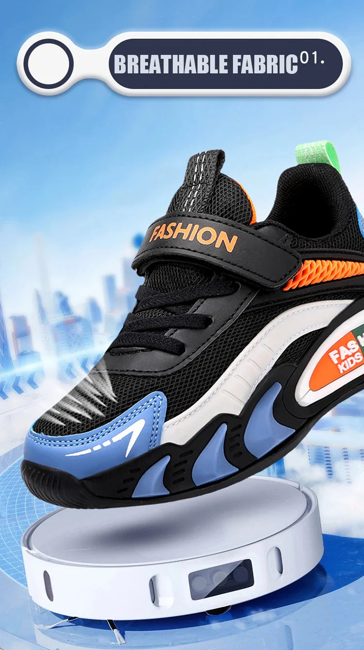 Children's Sneakers for Boys Breathable Mesh Running Sports Shoes Lightweight Students Kids Casual Walking Shoes Non-Slip