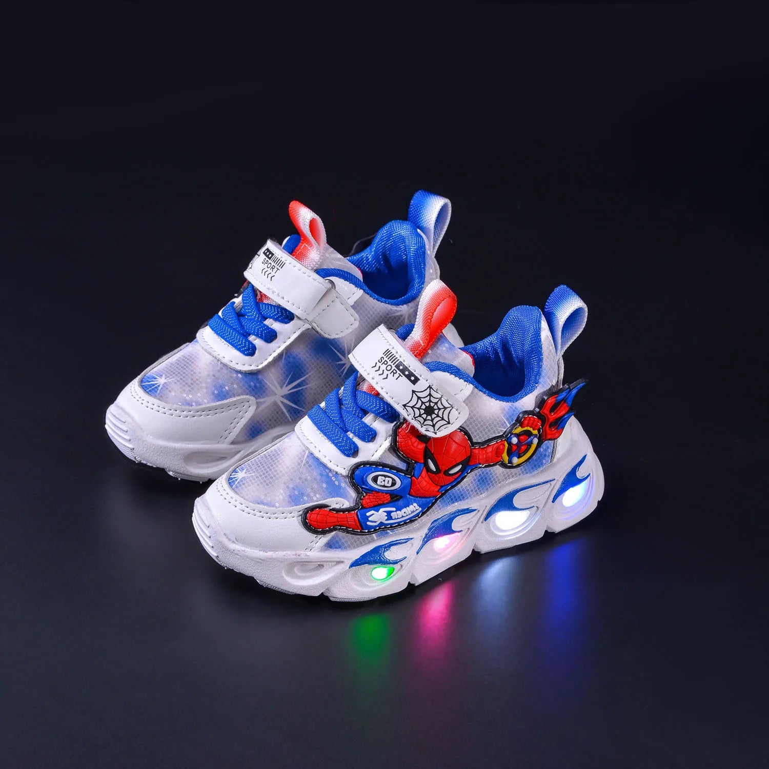 2025 Spring Autumn Boys  Mesh Breathable Sport Shoes  LED Children's Sneakers Kids Casual Shoes Light Shoes for 0-6Y