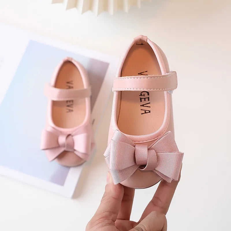 Baby Girls Shoes Toddler Little Girl Mary Jane Dress Shoes PU Anti-slip Soft for Kids Girl Party Bowknot Princess Shoes