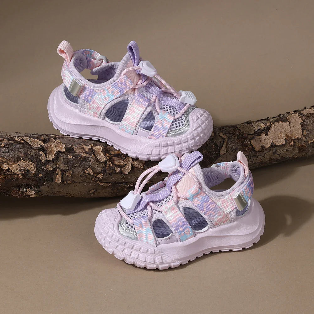 2025 New Summer Kids Sandals For Girls Mesh Flower Breathable Children Sport Shoes Soft Sole Toddler Girls Sandals Beach EU21-30