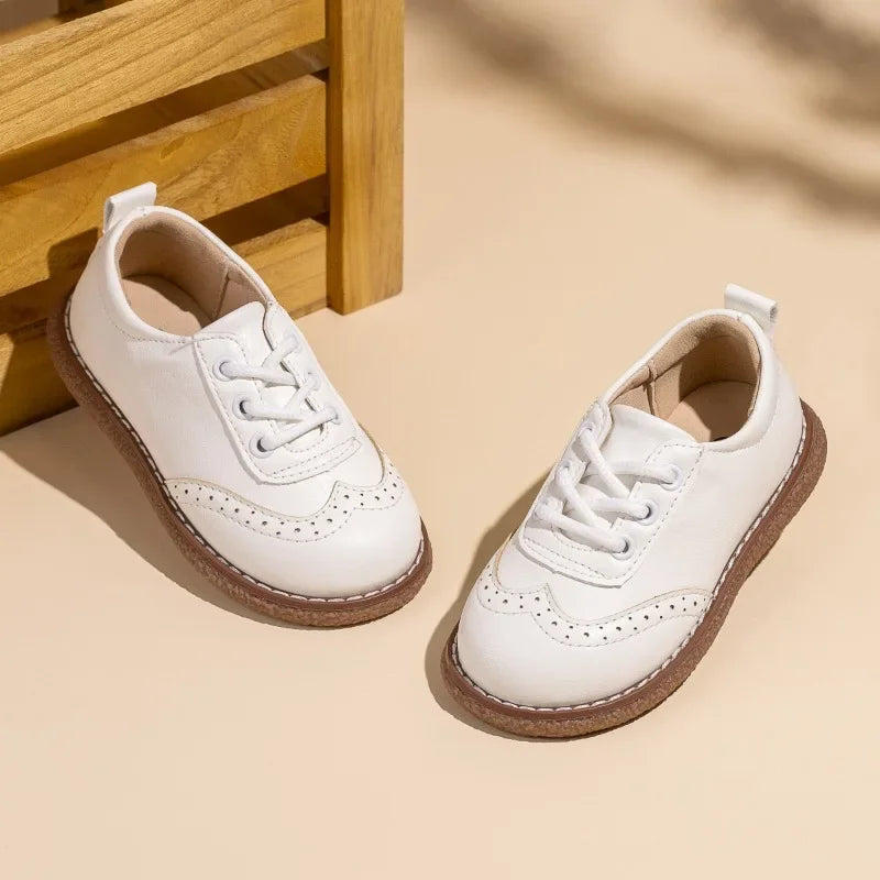 New Spring Autumn Children Formal Leather Shoes Causal Girls Fashion Flat Shoes Versatile Kids Boys Uniform Performance Shoes