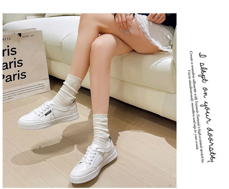 Women's Fashion White Sneakers 2025 New Spring and Autumn Flat Casual Shoes ins Breathable Thin Summer Sneakers