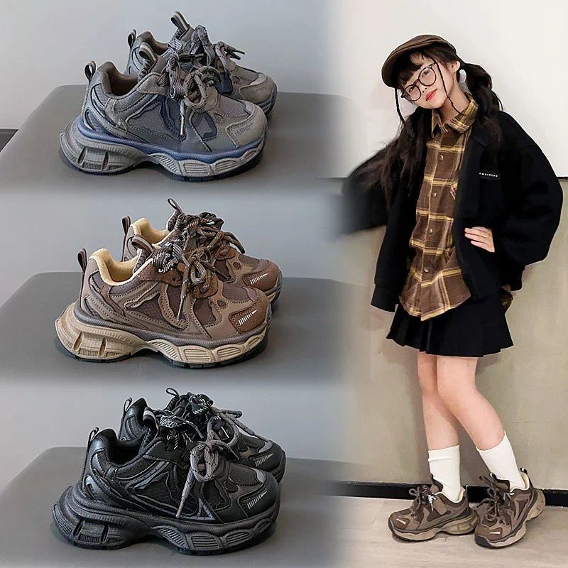 Unisex Kids Active Shoes 2025 New Autumn Winter Toddler Platform Sneakers Soft Sole All-day Comfort School Outdoor Sport Shoes
