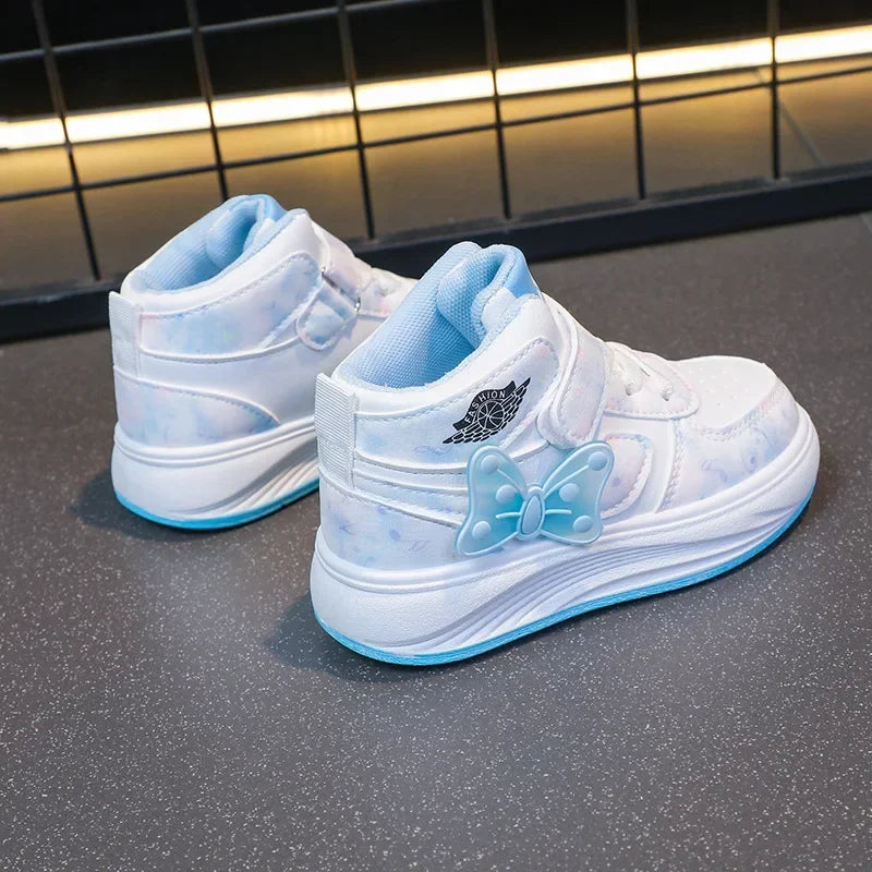 2025 Children's SneakersGirls Casual Shoes Student Shoes Anti-slip Teen Sport Pink Blue Shoes Size 26-37